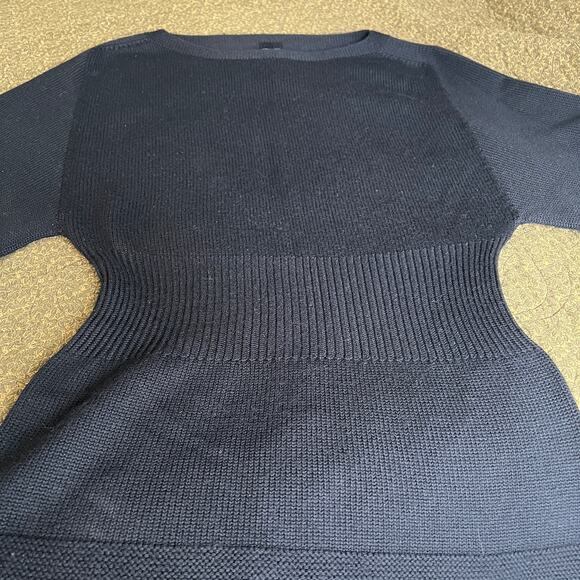 Rick Owens FW12 black merino wool sweater dolman sleeve ribbed cinch waist Italy - Picture 5 of 13